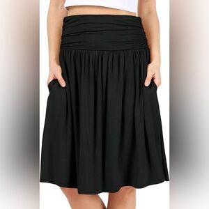 SIMLY Women’s Black Maxi Skirt with Pockets